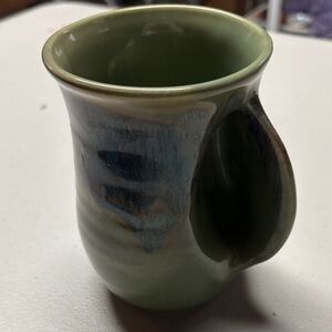 Handcrafted hand warmer Green Ceramic Mug